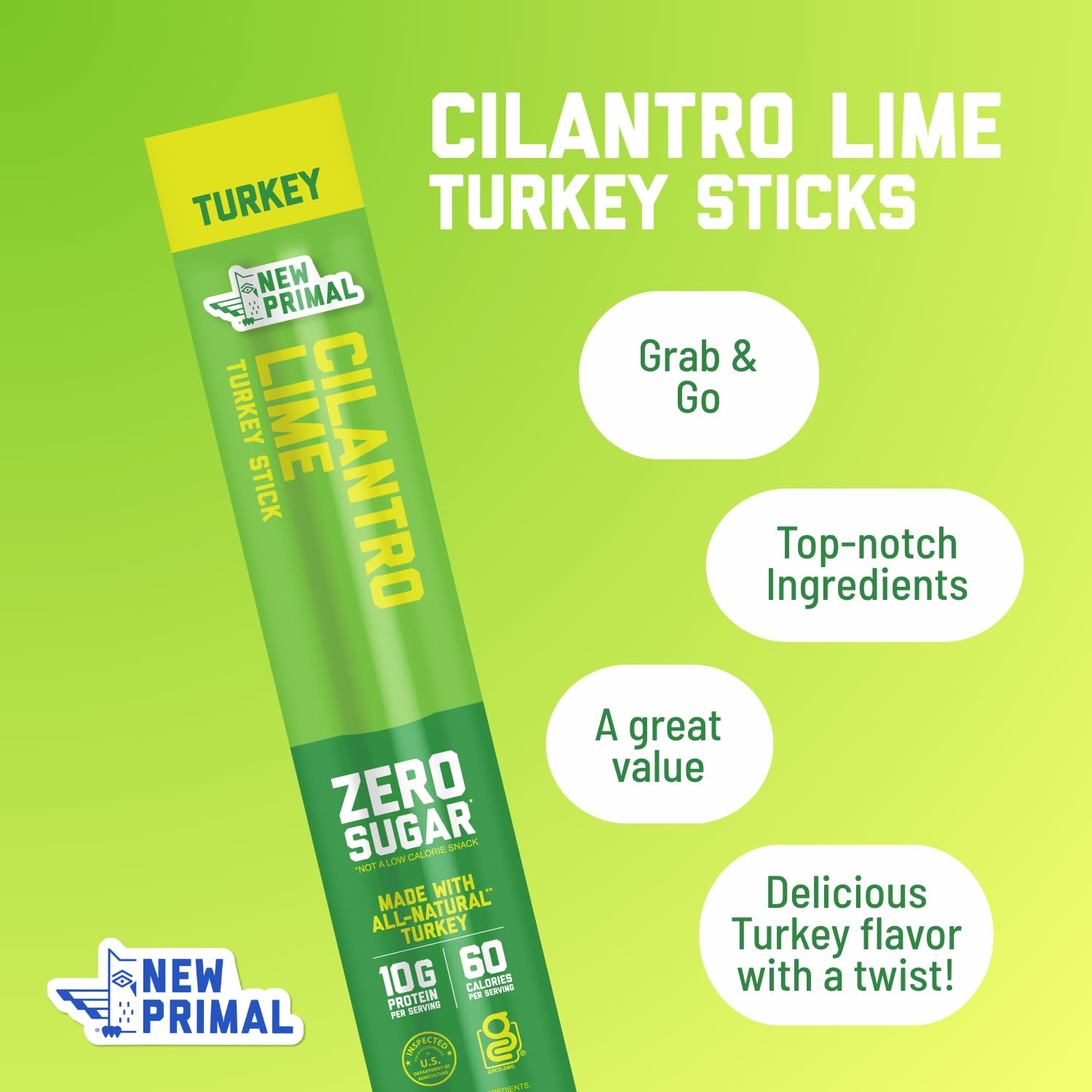 Amazon.com: New Primal Cilantro Lime Turkey Sticks, 20 Count | All